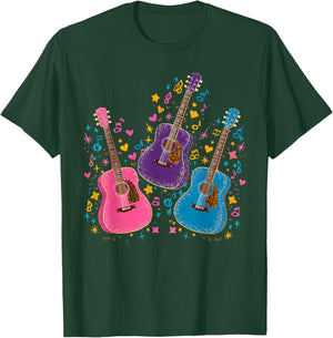 Musical Acoustic Guitars T-Shirt - T-Shirt | Forest