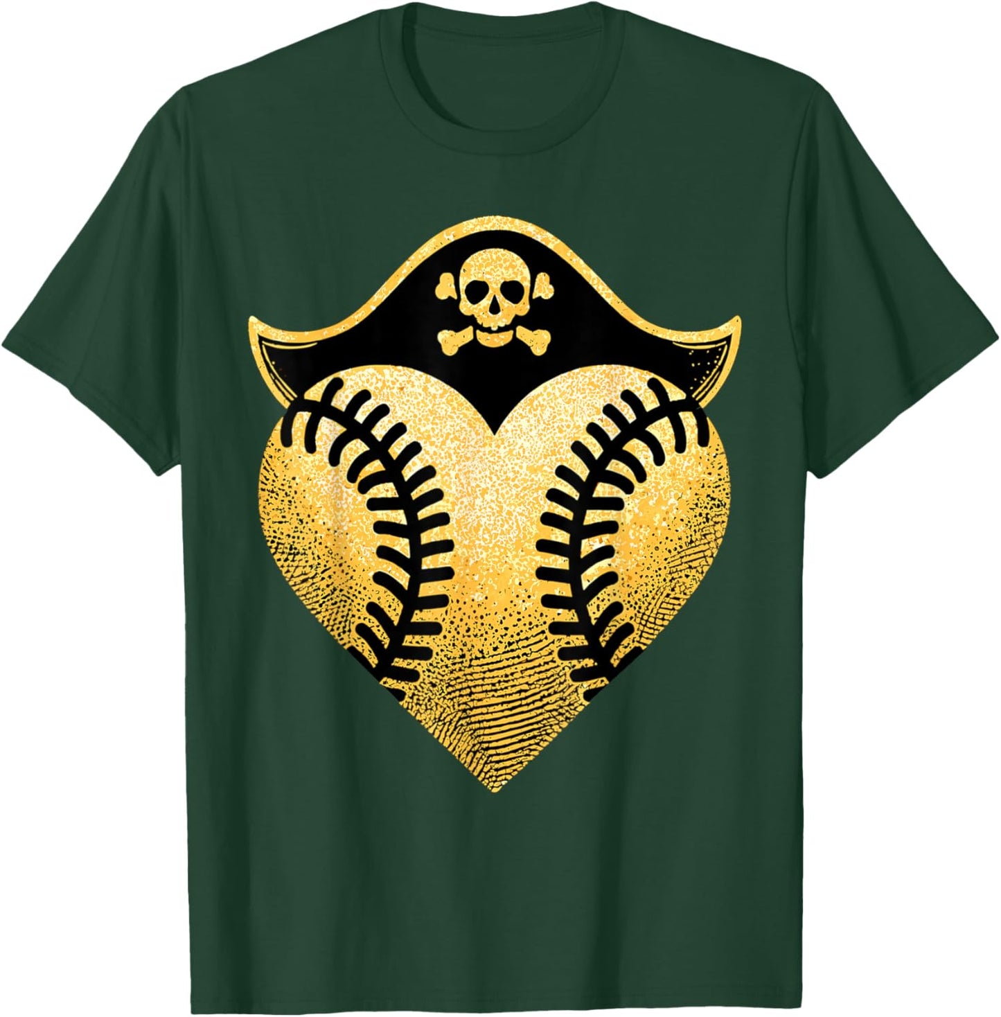 Baseball Pirate Baseball Player T-Shirt - T-Shirt | Forest