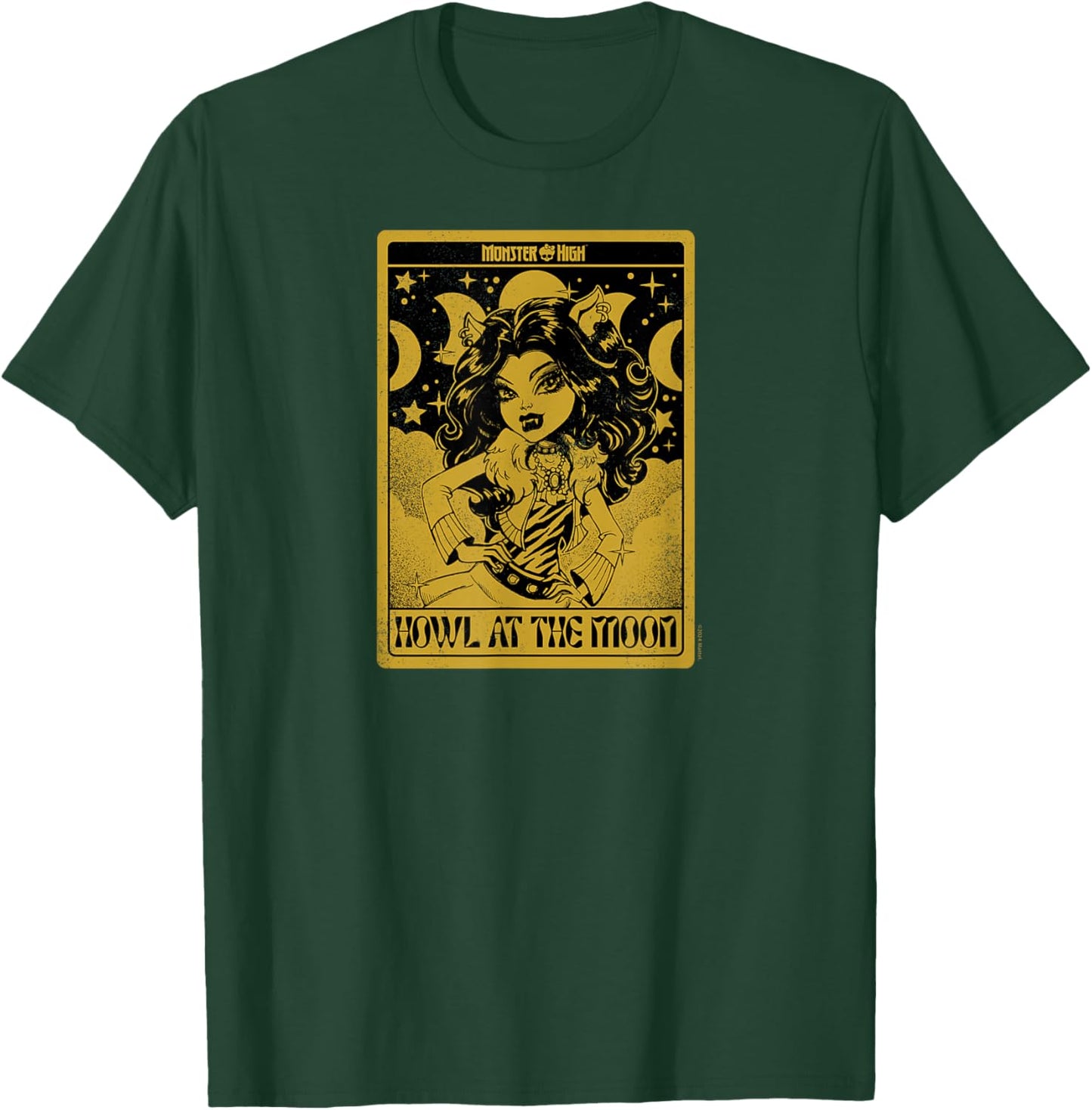Monster High - Clawdeen Wolf Howl At The Moon Tarot Card T-Shirt - T-Shirt | Forest
