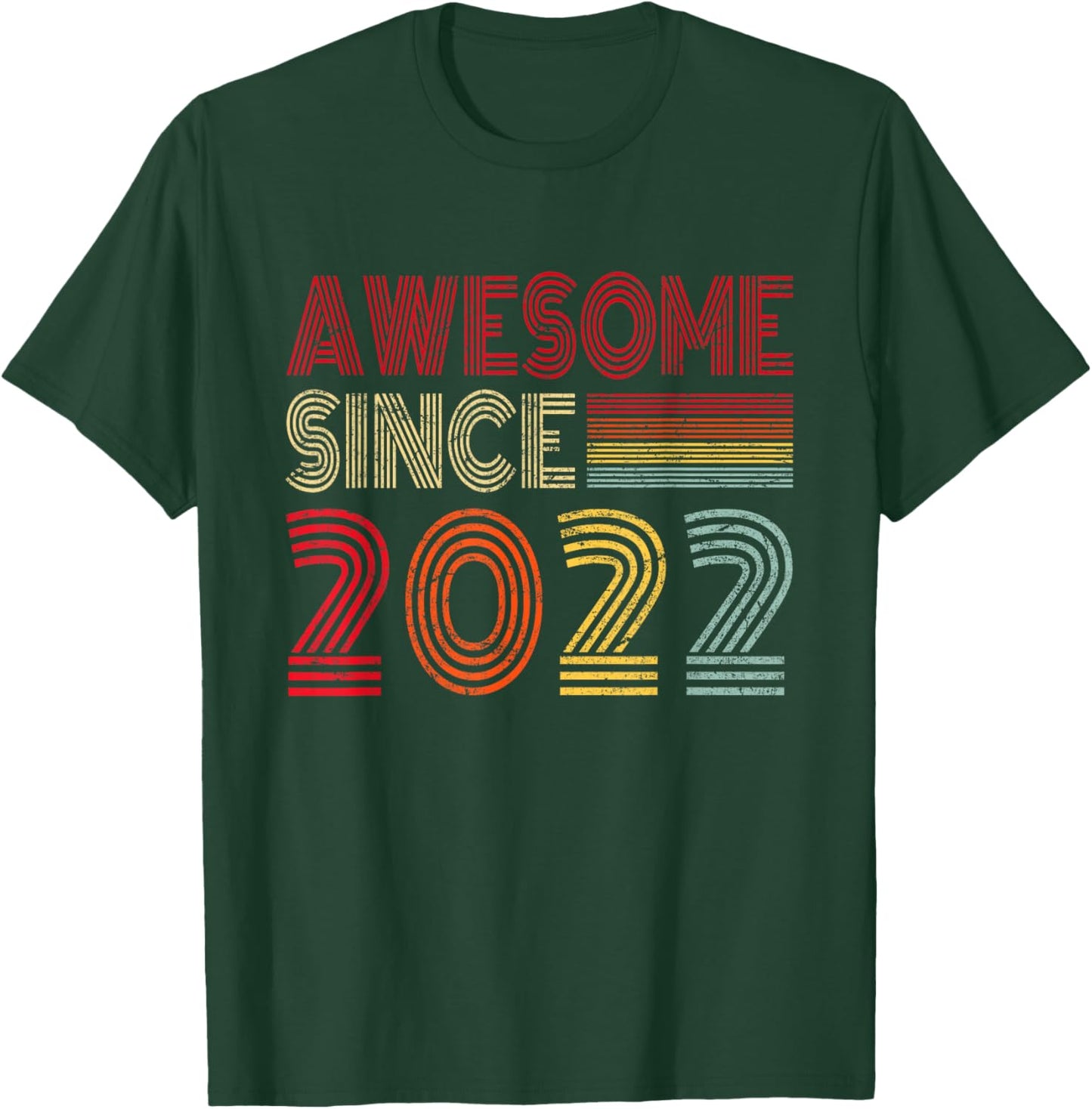 Awesome Since 2022 4th Birthday Retro Vintage Boys Girls T-Shirt - T-Shirt | Forest