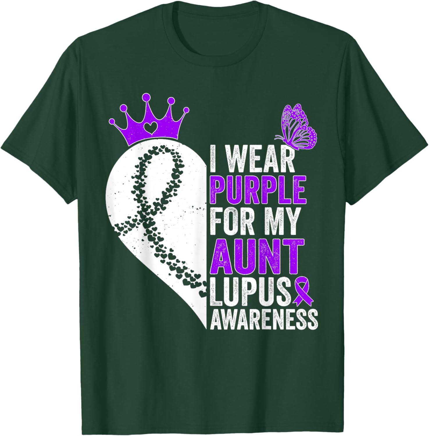 I Wear Purple for my Aunt Lupus Awareness T-Shirt - T-Shirt | Forest