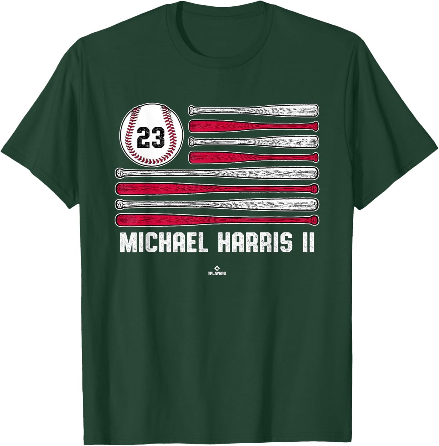 Baseball American Flag Michael Harris II Atlanta Baseball T-Shirt - T-Shirt | Forest