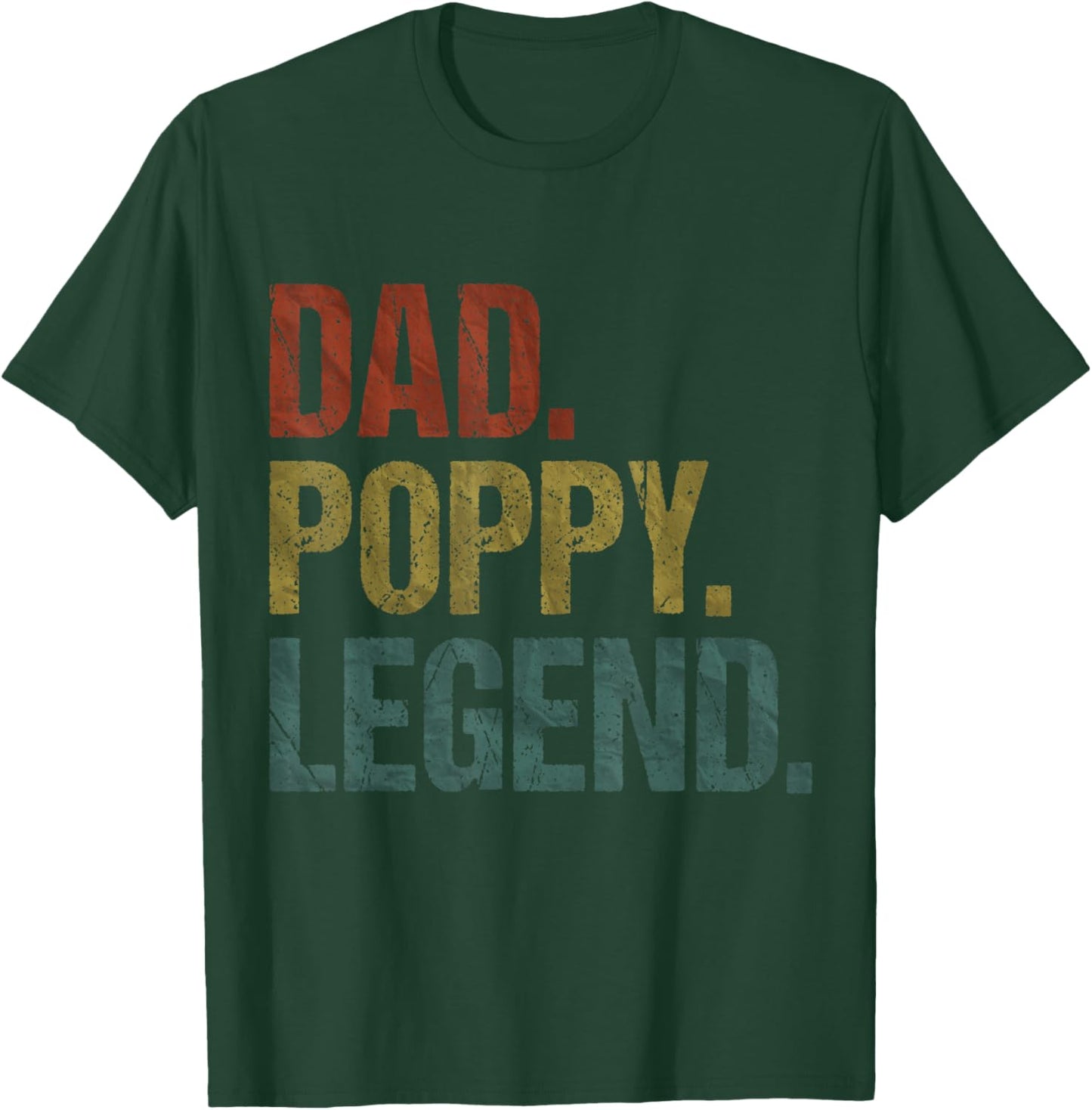 Dad Poppy Legend Vintage Retro Grandpa Father's Day T-Shirt - T-Shirt | Forest