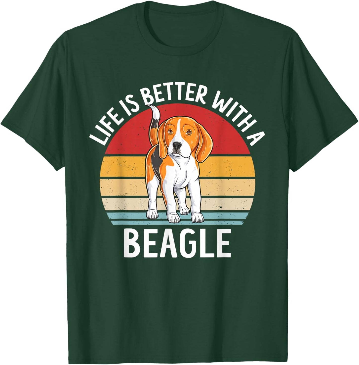 Life Is Better With A Beagle Funny Dog Puppy Vintage Beagle T-Shirt - T-Shirt | Forest