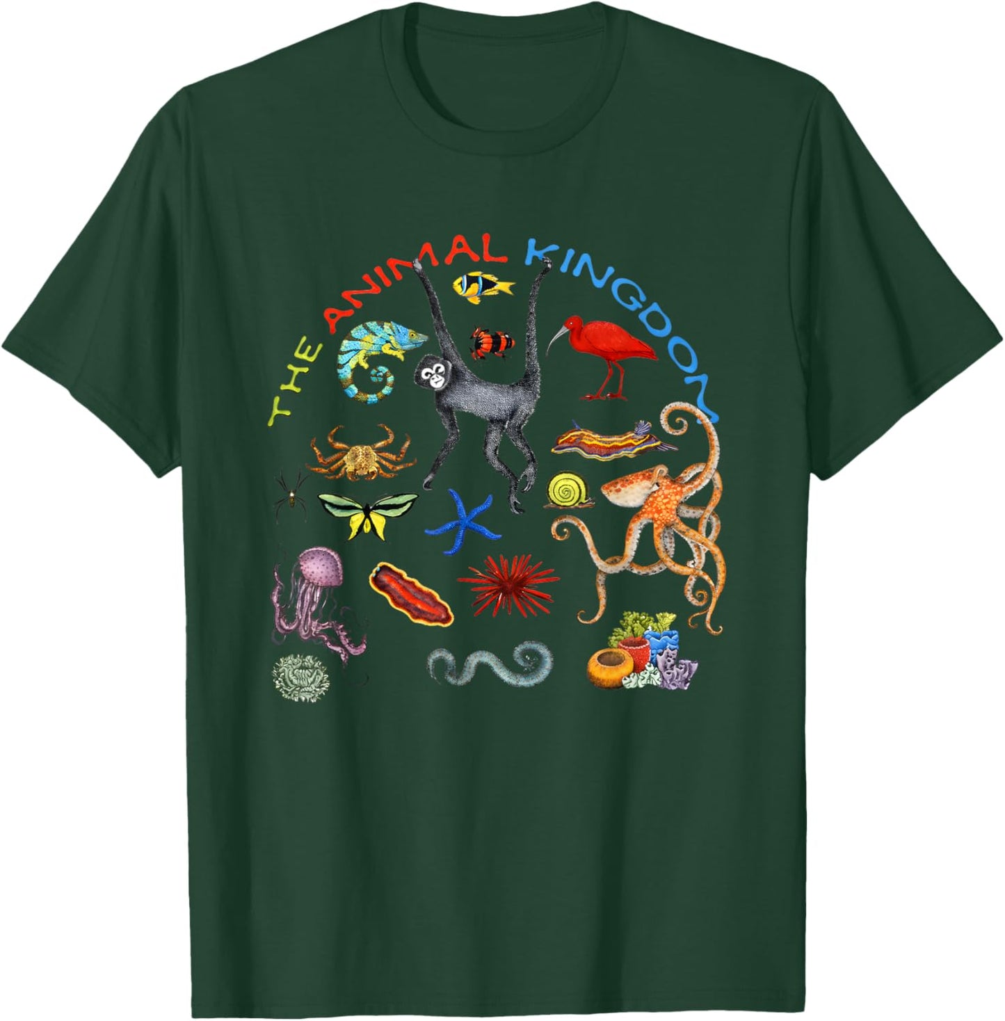 The Animal Kingdom Colorful Wildlife T-Shirt - T-Shirt | Forest
