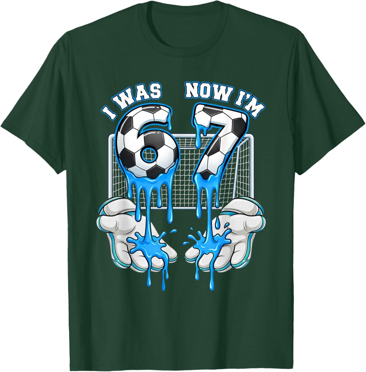 7 Year Old Birthday Six Now I'm Seven 67 Meme Football T-Shirt - T-Shirt | Forest