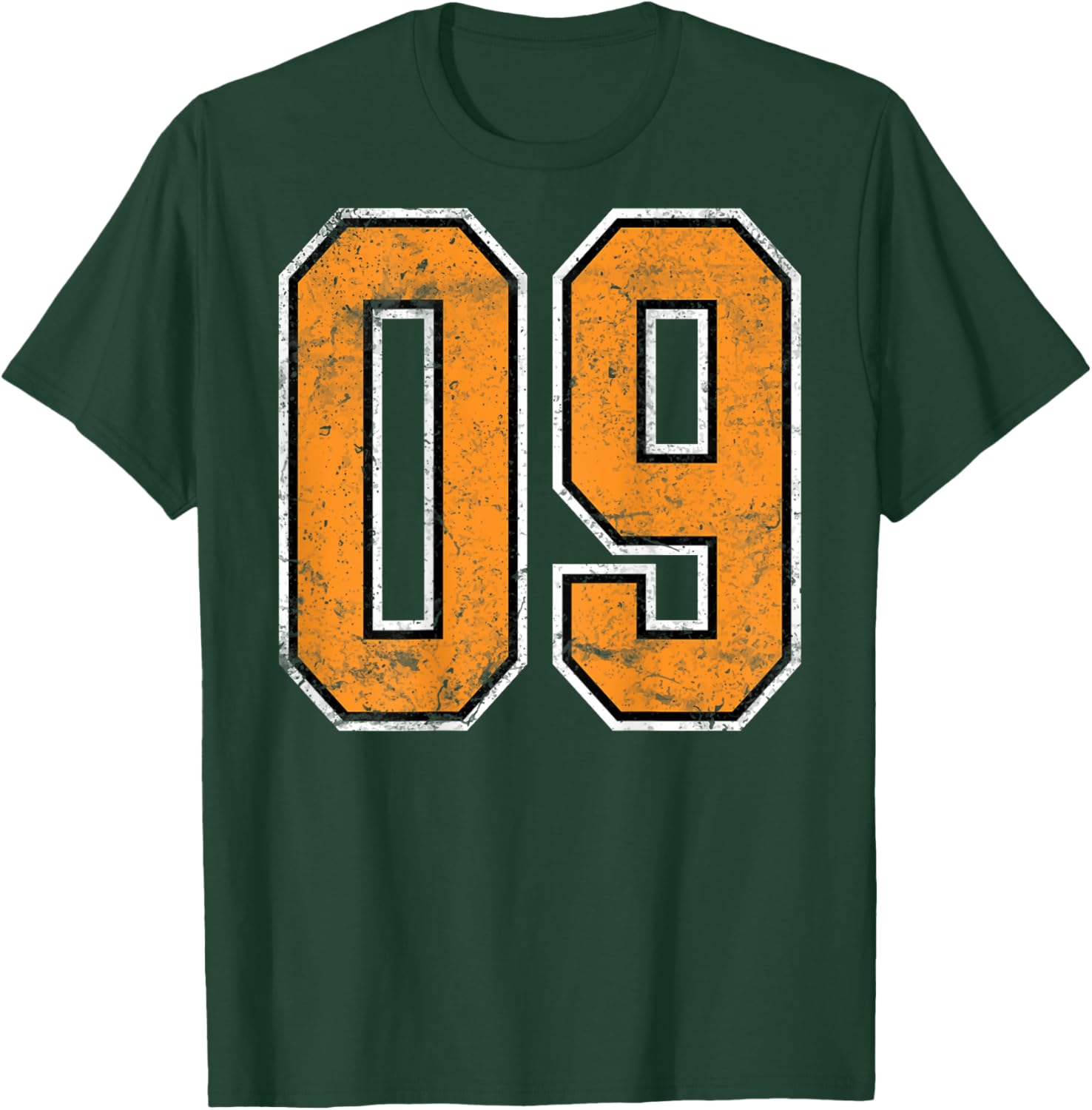 Number #9 On Back Jersey Orange Distressed Lucky Number 9 T-Shirt - T-Shirt | Forest