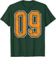 Number #9 On Back Jersey Orange Distressed Lucky Number 9 T-Shirt - T-Shirt | Forest