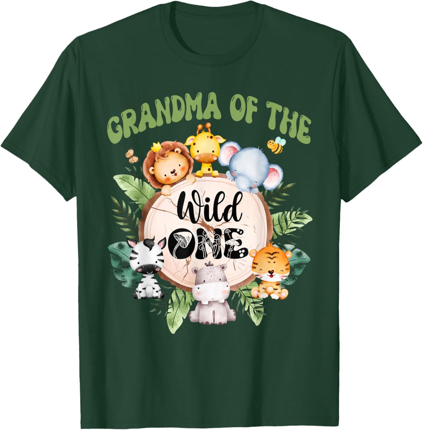 Grandma Of The Wild One 1st Birthday Safari Family Matching T-Shirt - T-Shirt | Forest