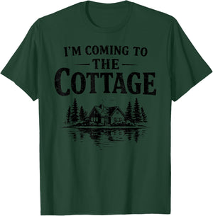Romance Hockey Couple Men Women I'm Coming to The Cottage T-Shirt - T-Shirt | Forest