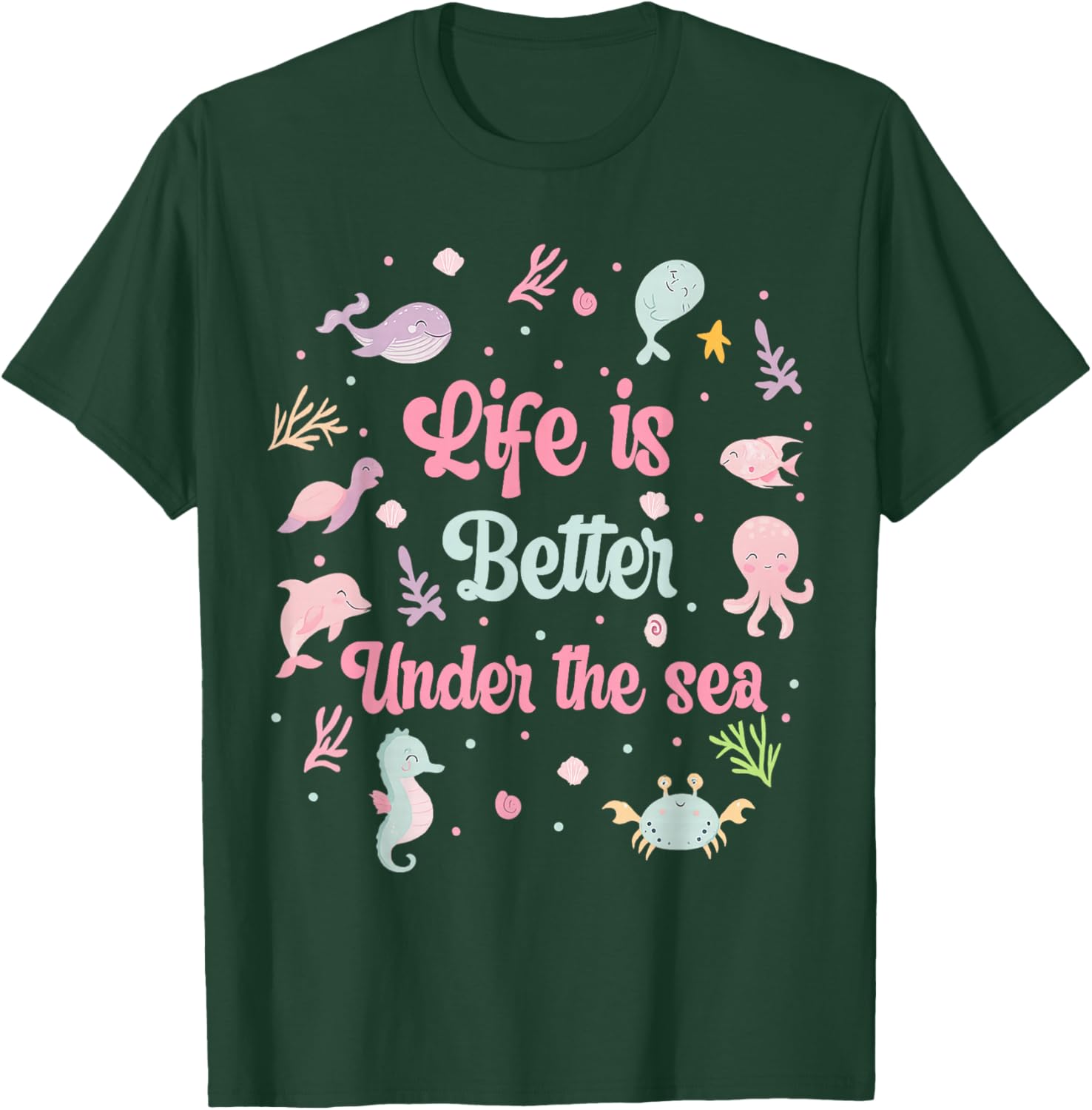 Cute Sea Animals Life is Better Under The Sea Kids T-Shirt - T-Shirt | Forest