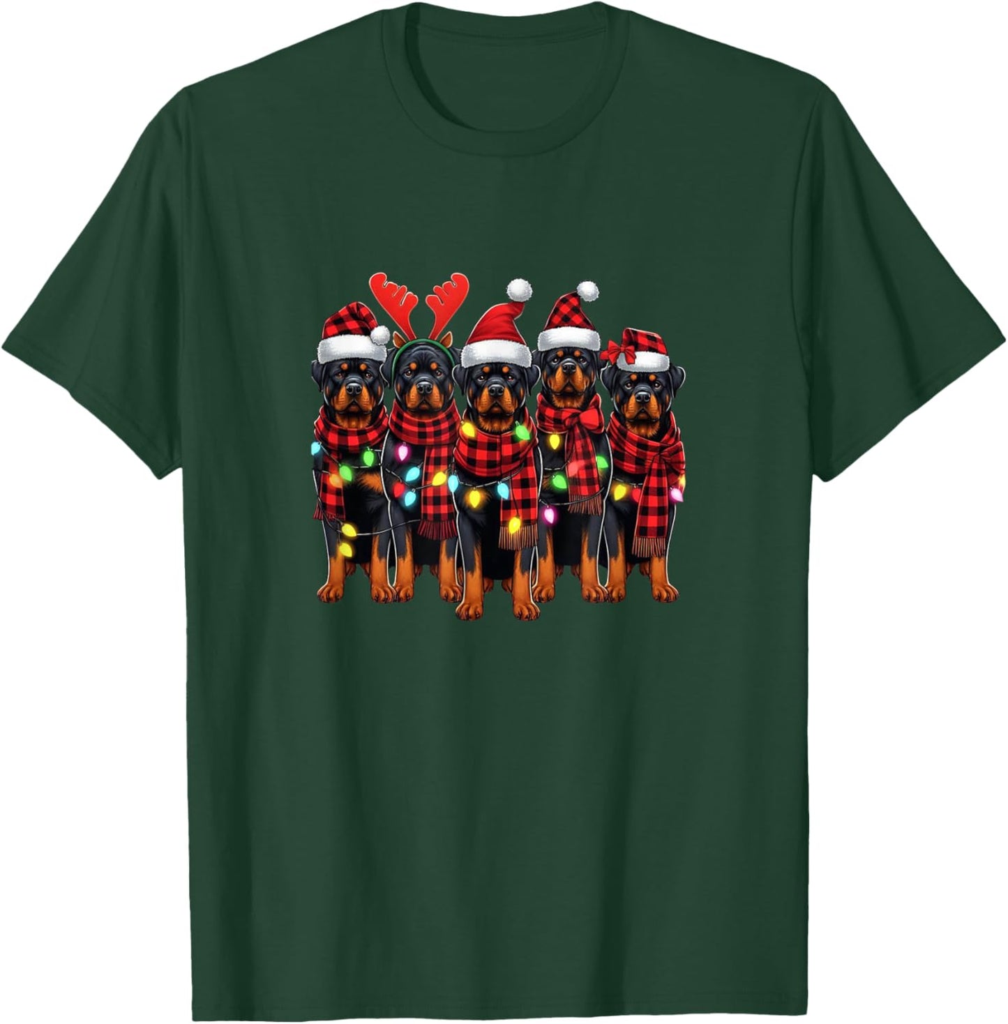 Rottweiler Christmas Rottweilers Xmas Rottweiler Lover T-Shirt - T-Shirt | Forest