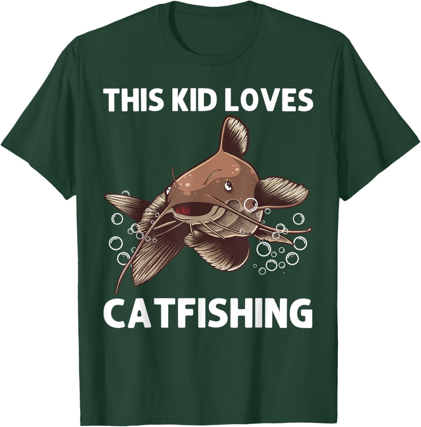 Cool Catfishing Design For Kids Boys Catfish Fish Catfishing T-Shirt - T-Shirt | Forest