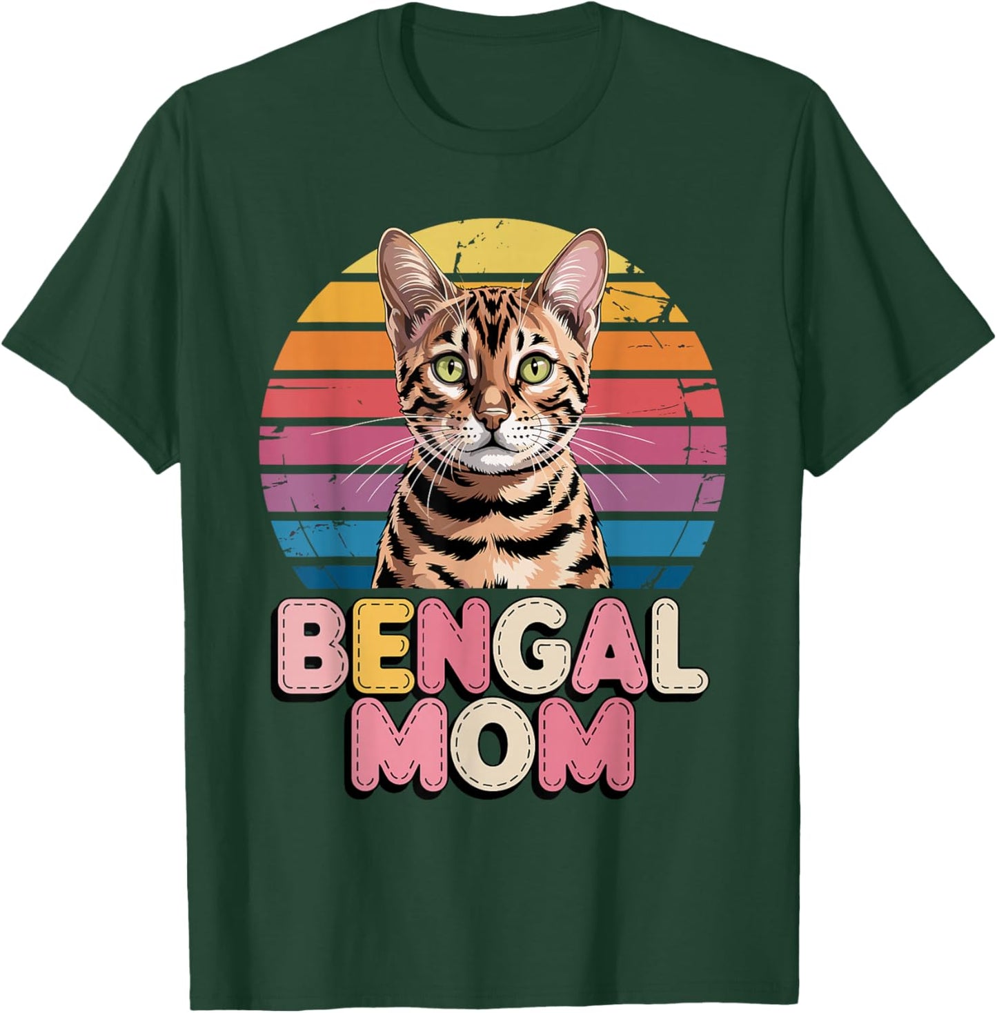 Retro Bengal Mom T-Shirt - T-Shirt | Forest