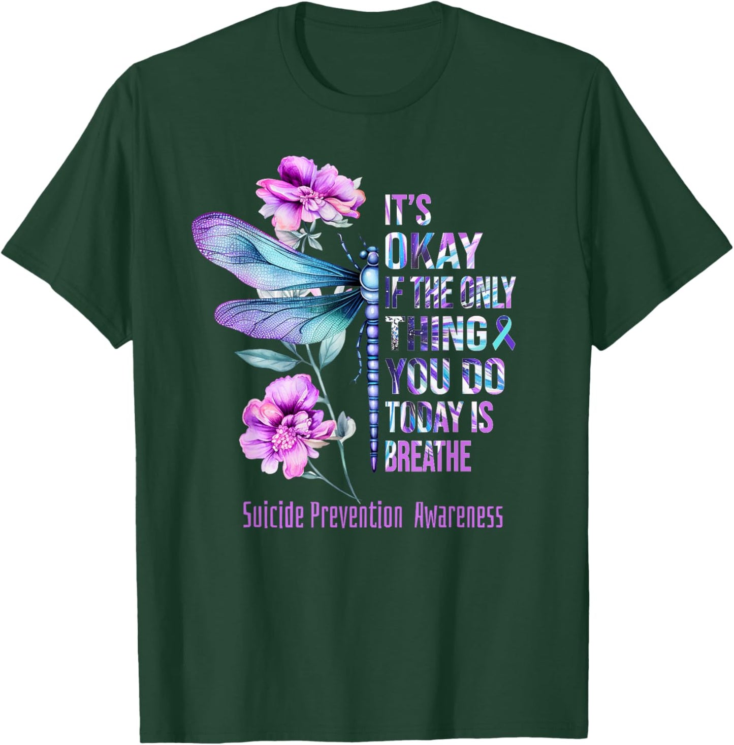 It's Okay If Only Thing You Can Today Is Breathe Butterfly T-Shirt - T-Shirt | Forest