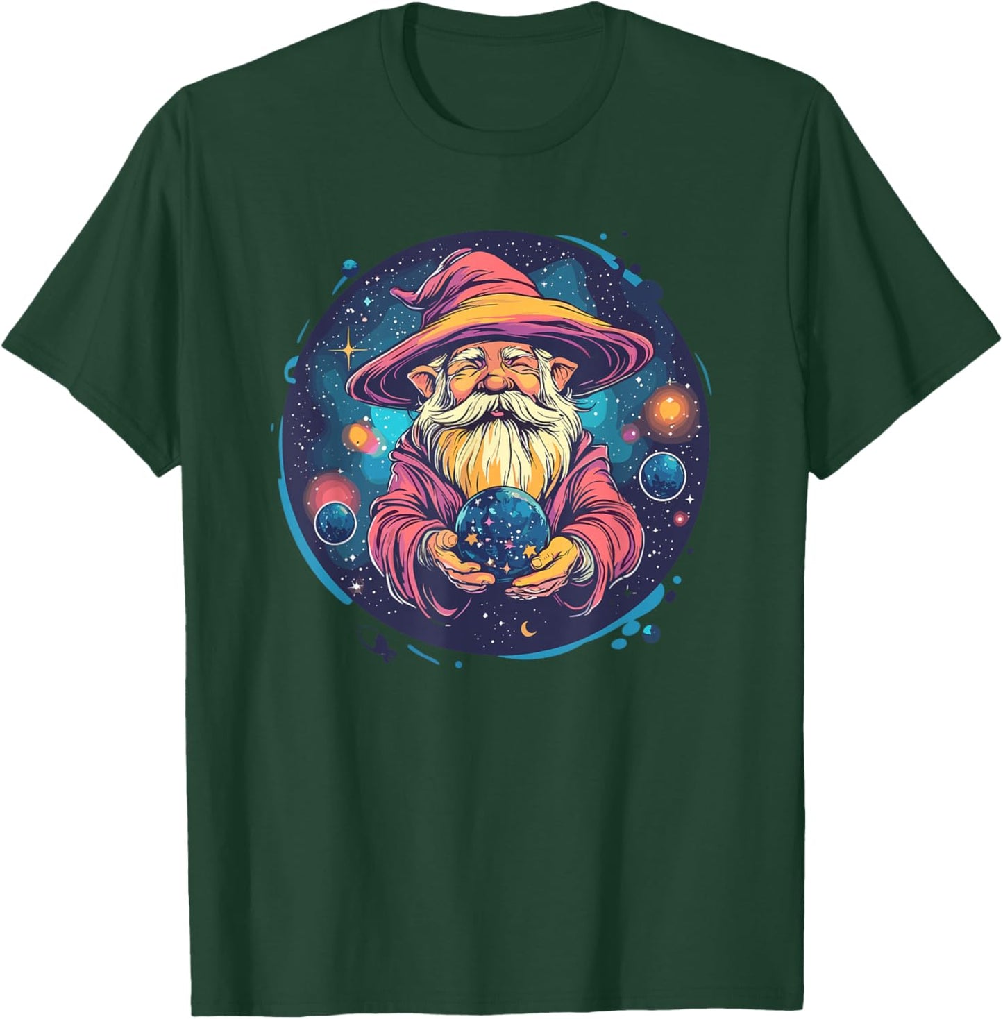 Mystical Cosmic Wizard Galaxy Magic T-Shirt - T-Shirt | Forest