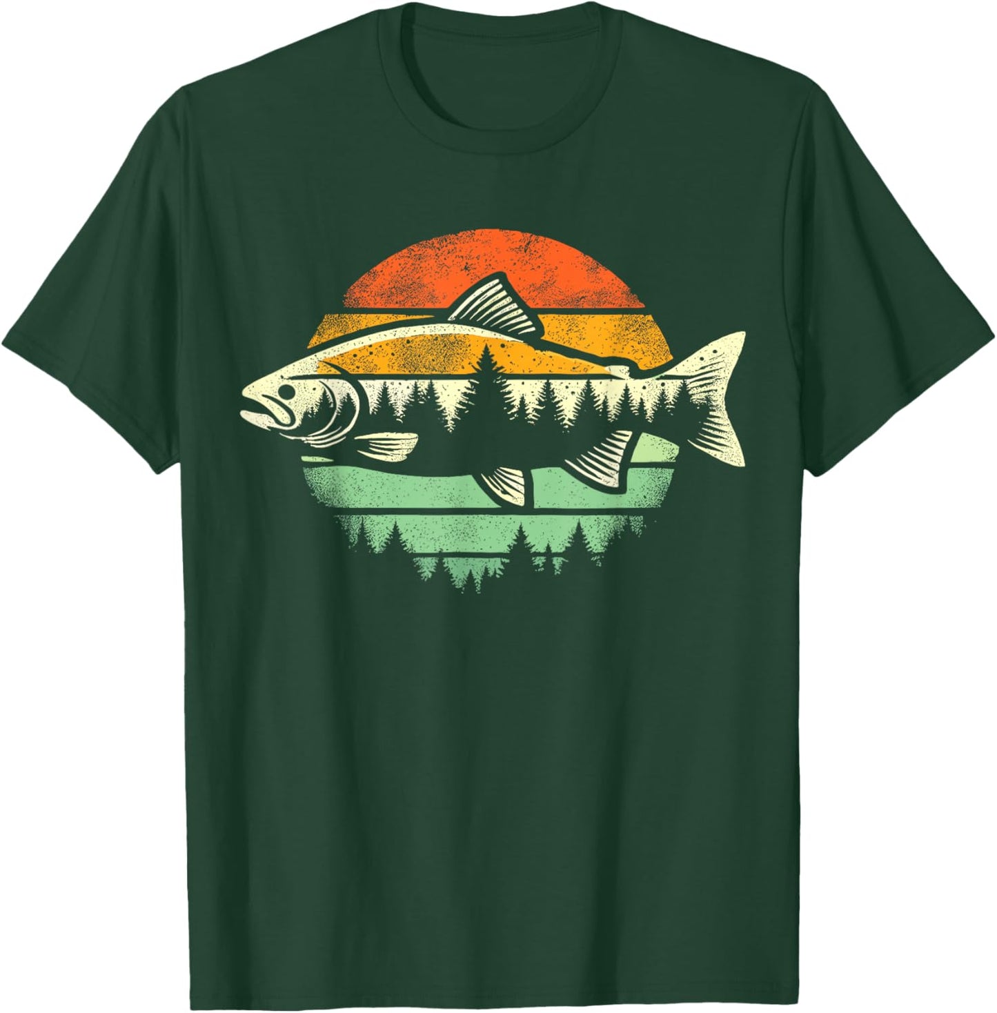Fishing Retro Fish Nature Wildlife Fisherman T-Shirt - T-Shirt | Forest