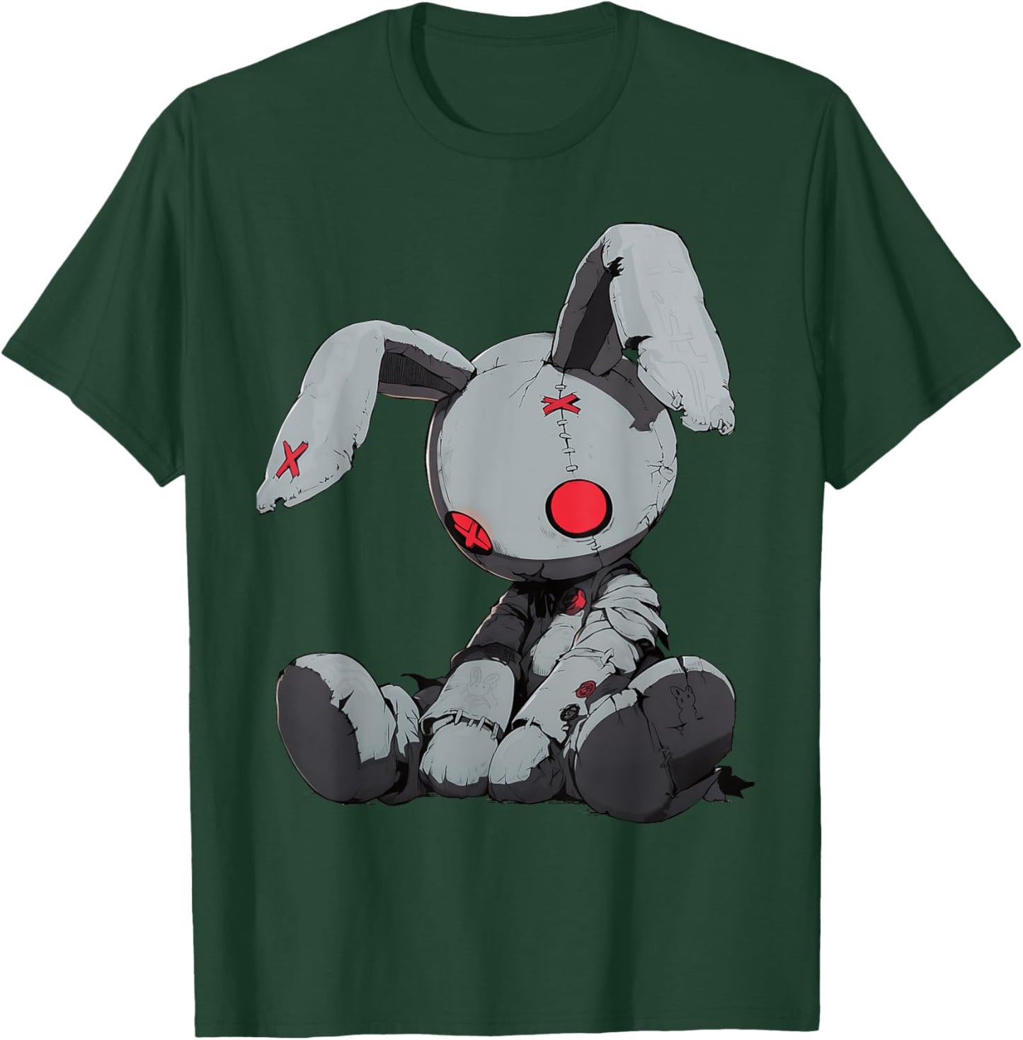 Dead Bunny Doll Goth Cute E-Girl Gothic Outfit Grunge T-Shirt - T-Shirt | Forest