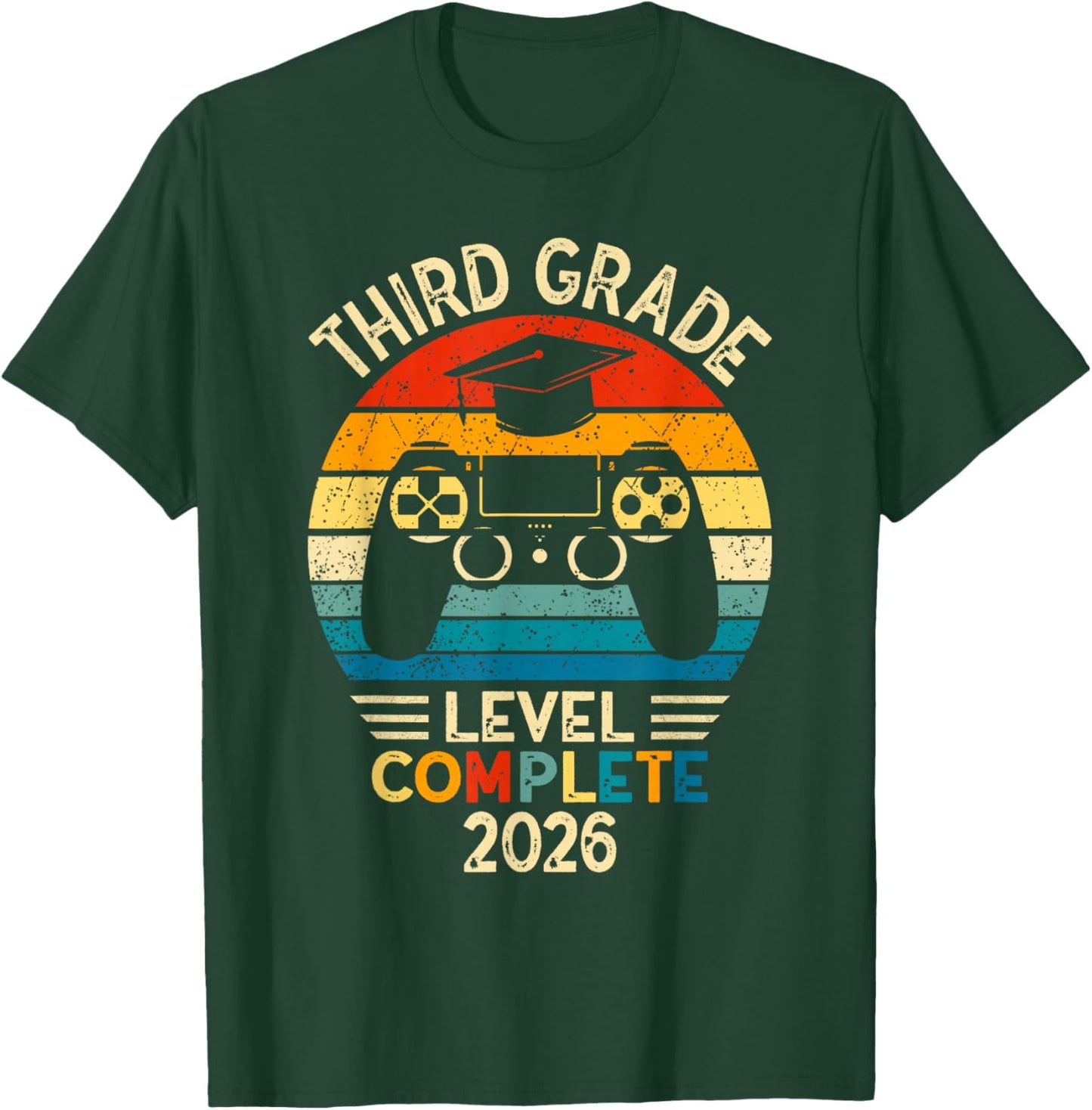 3rd Grade Graduation 2026 Level Complete Gamer T-Shirt - T-Shirt | Forest