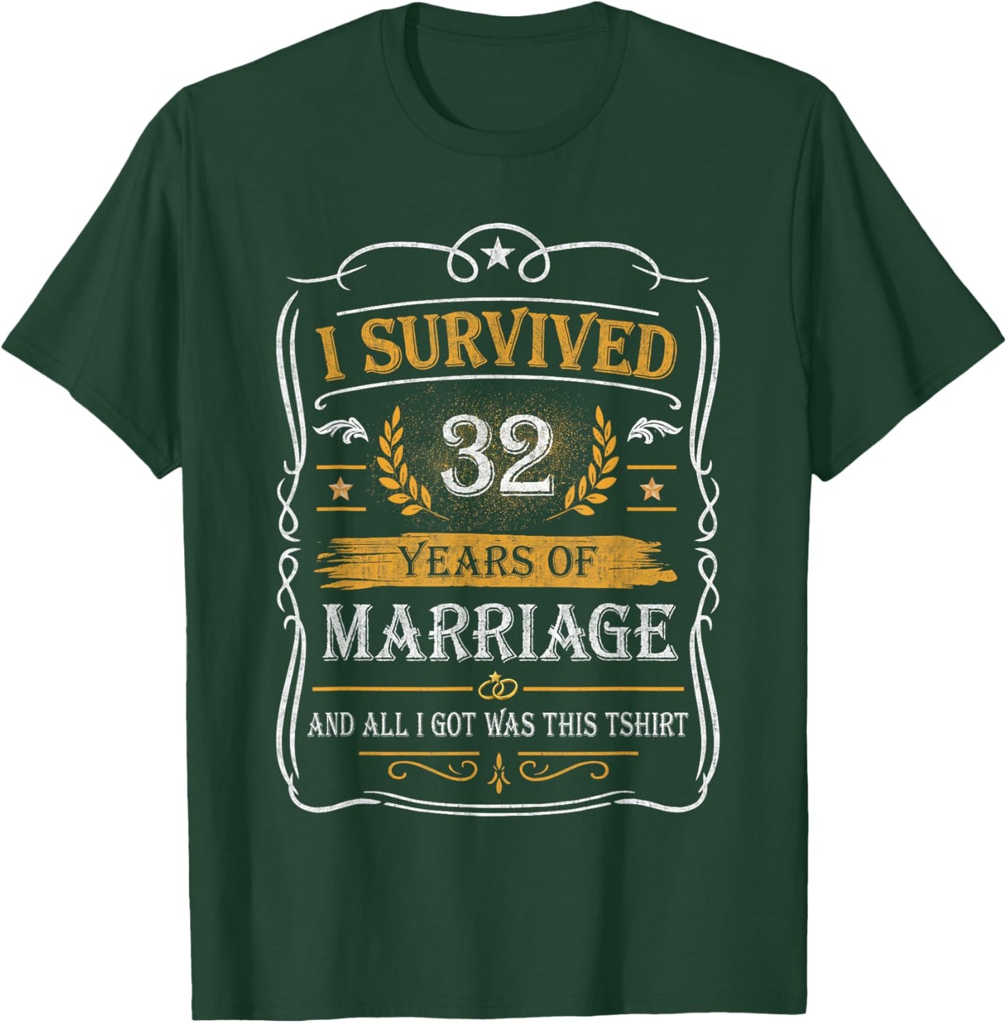 32nd Wedding Anniversary Couples Shirt for Husband and Wife T-Shirt - T-Shirt | Forest