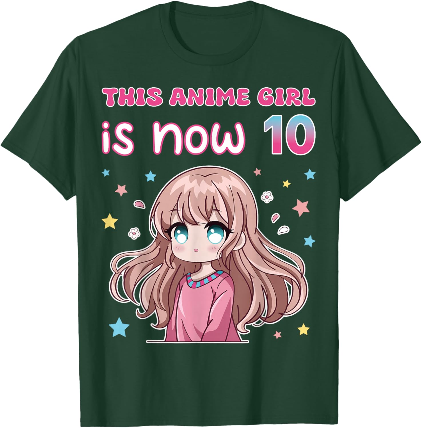 This Anime Girl Is Now 10 Japanese Anime Manga 10th Birthday T-Shirt - T-Shirt | Forest