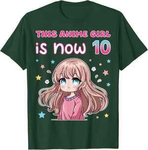 This Anime Girl Is Now 10 Japanese Anime Manga 10th Birthday T-Shirt - T-Shirt | Forest