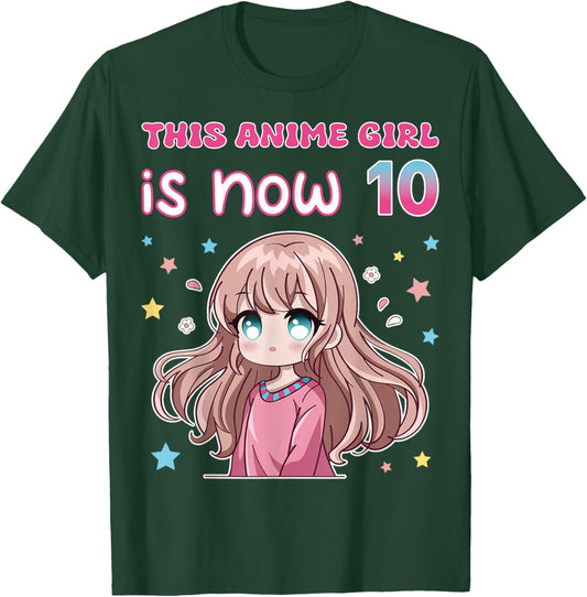 This Anime Girl Is Now 10 Japanese Anime Manga 10th Birthday T-Shirt - T-Shirt | Forest