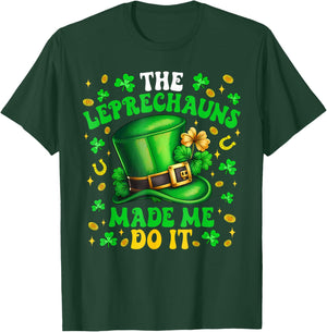 Shamrock Leprechauns Made Me Do It St Patricks Day Boys Men T-Shirt - T-Shirt | Forest