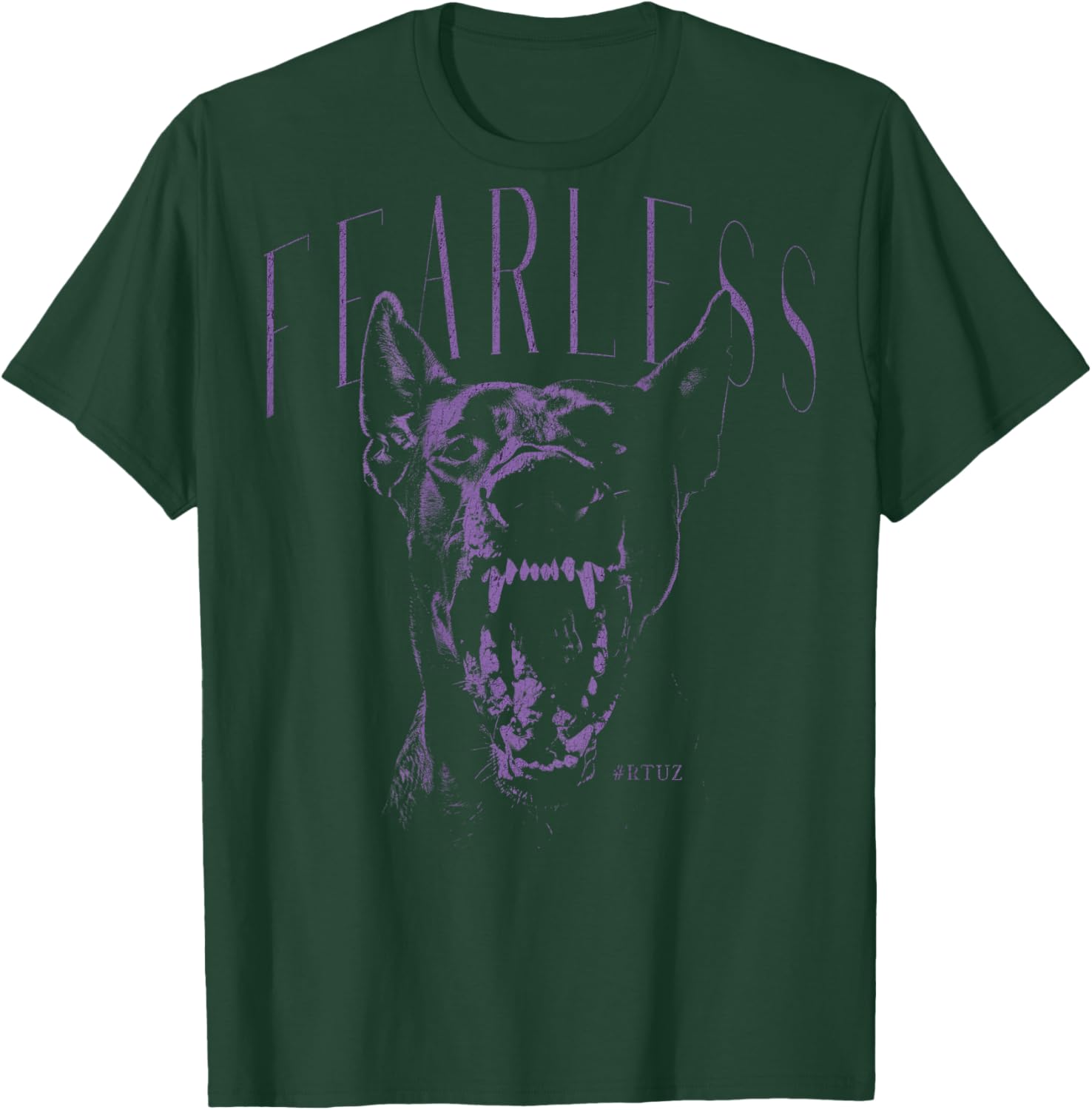 Backprint Streetwear Mode Fashion Damen Herren Hund Doberman T-Shirt - T-Shirt | Forest