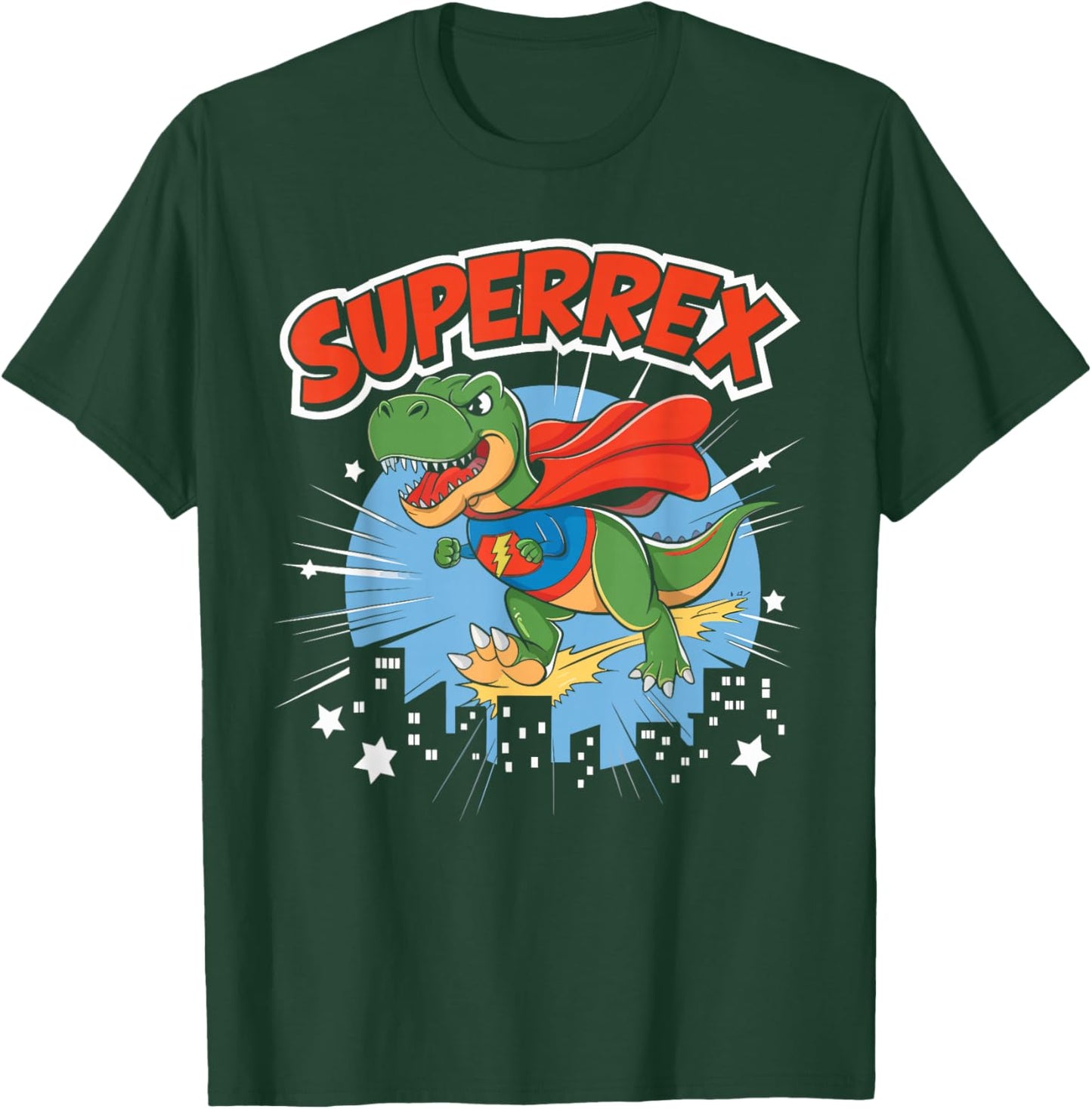 Dinosaur Superhero Superrex Funny T-Rex Birthday Kids Boys T-Shirt - T-Shirt | Forest