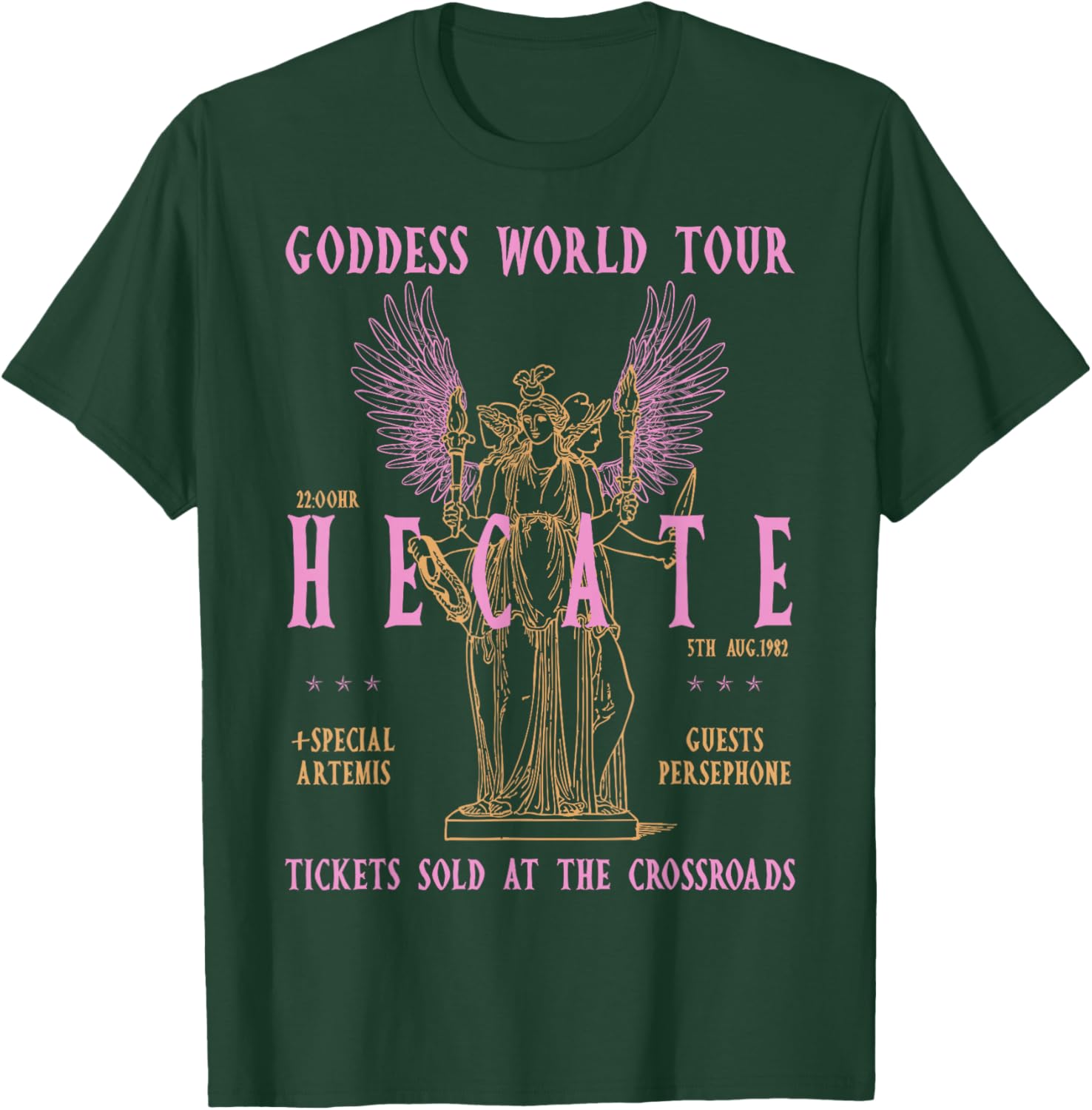 Goddess World Tour Hecate Fans Mythical Vibe Festival T-Shirt - T-Shirt | Forest