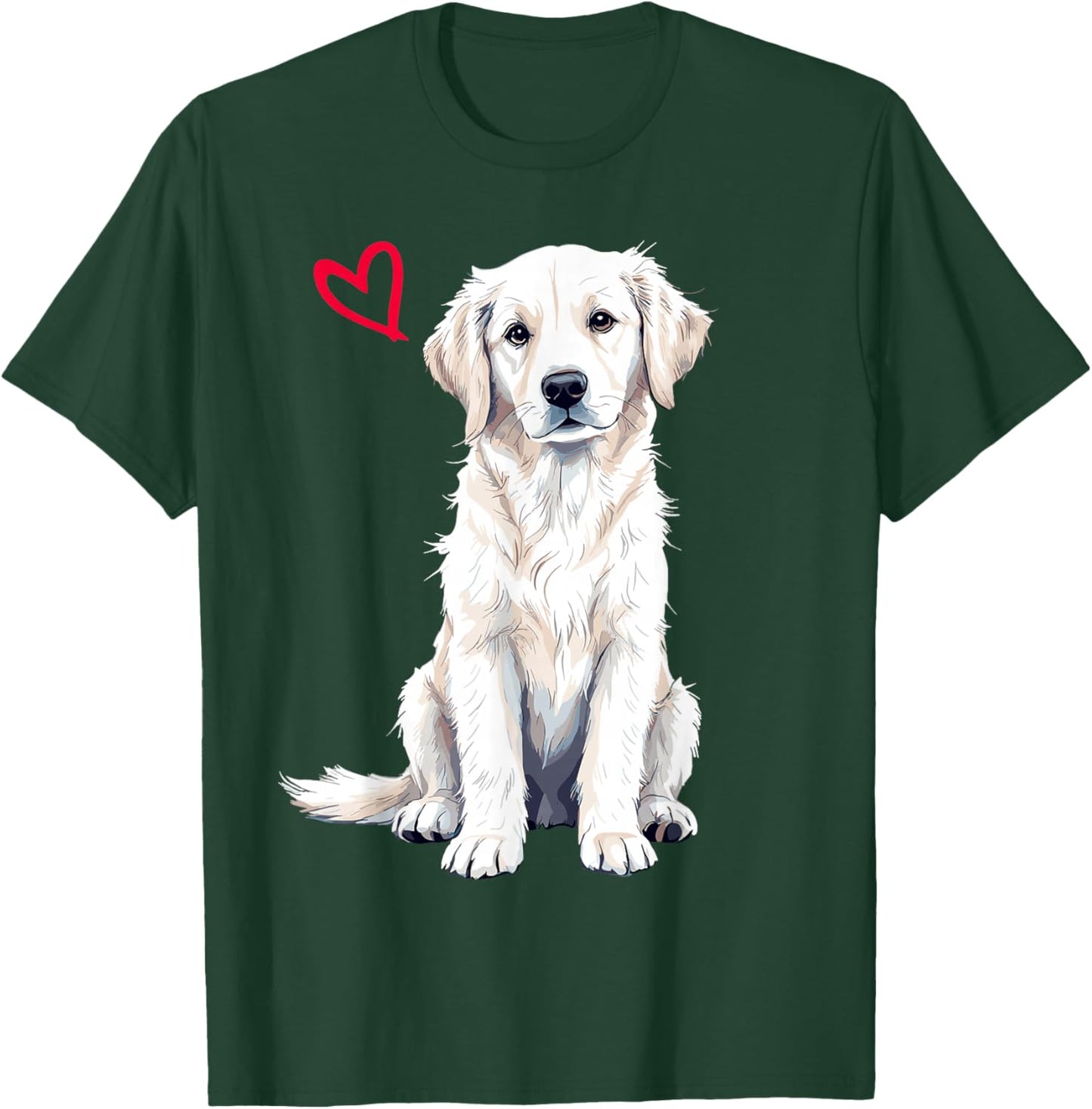 White English Cream Golden Retriever T-Shirt - T-Shirt | Forest