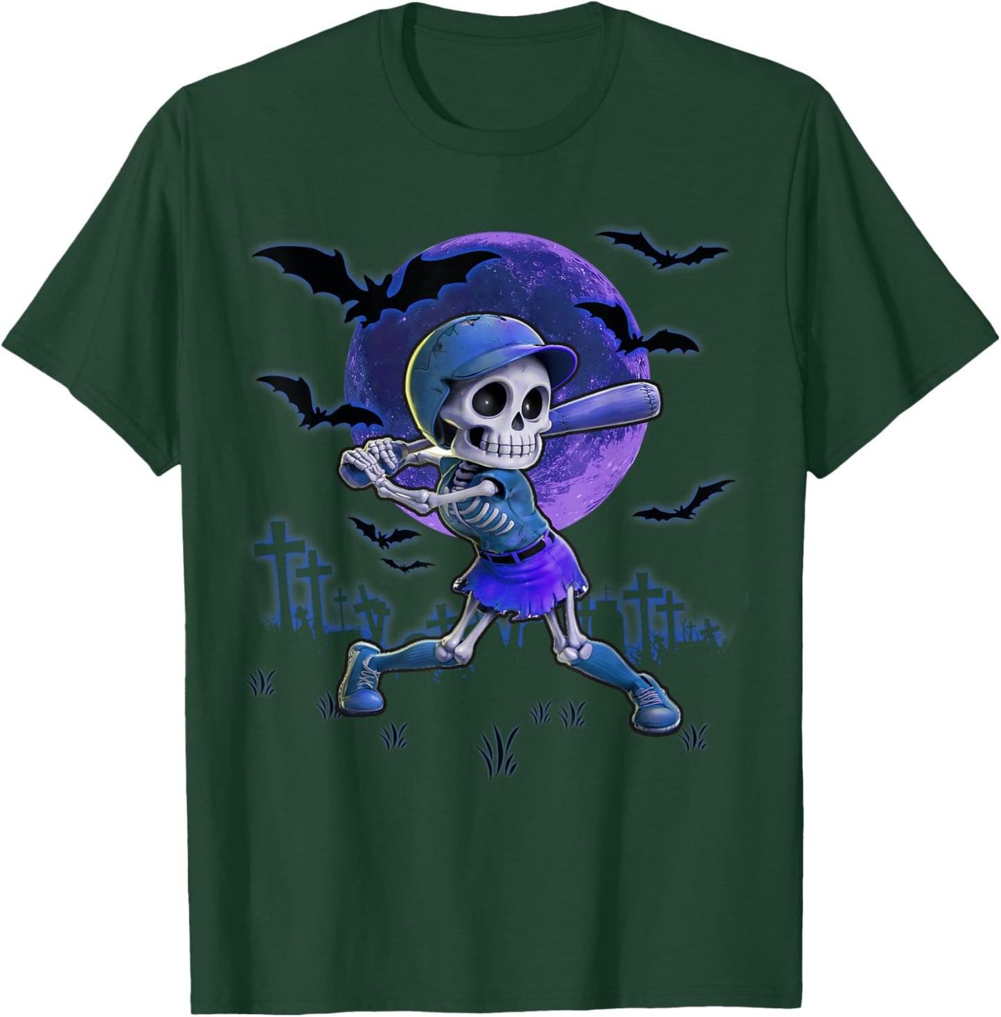 Softball Halloween Spooky Season Trick or Treating T-Shirt - T-Shirt | Forest