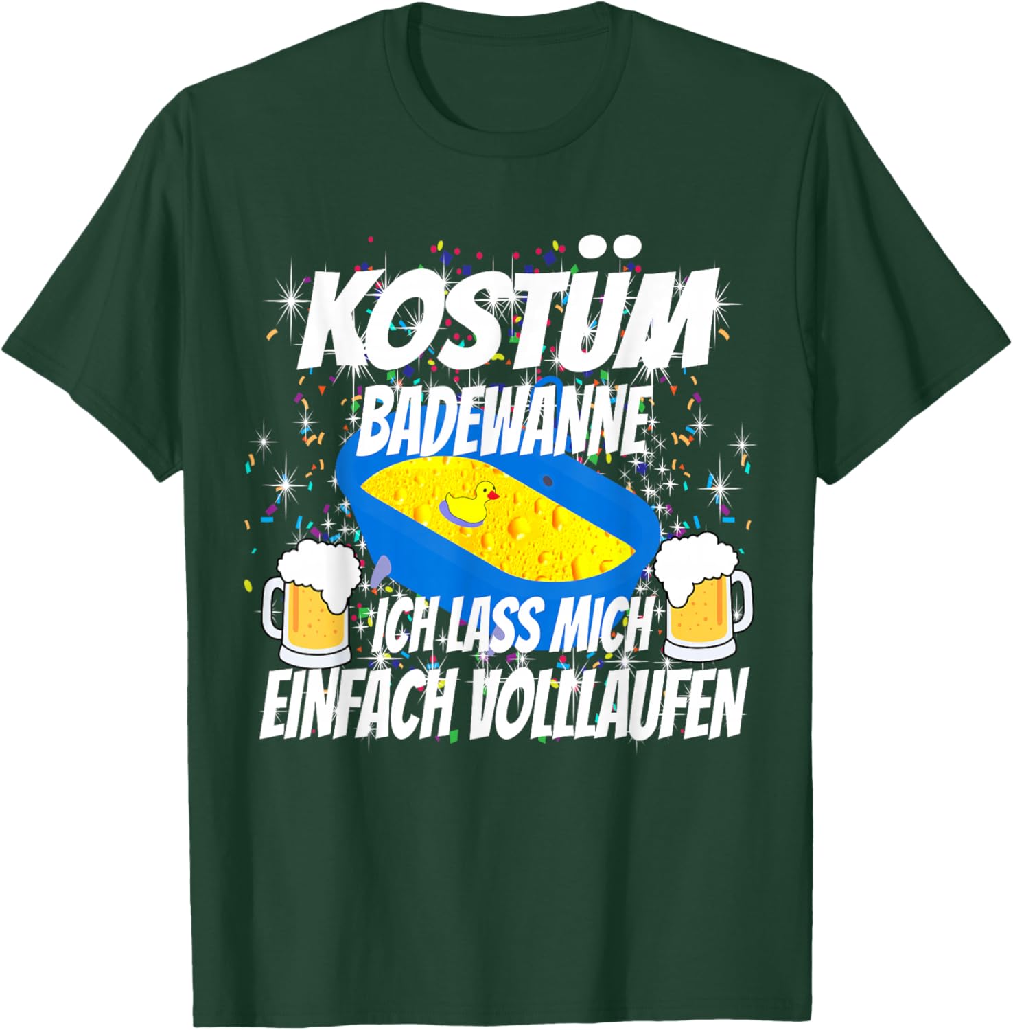 Carnival Costume Replacement Partner Funny Outfit Bath Beer T-Shirt - T-Shirt | Forest