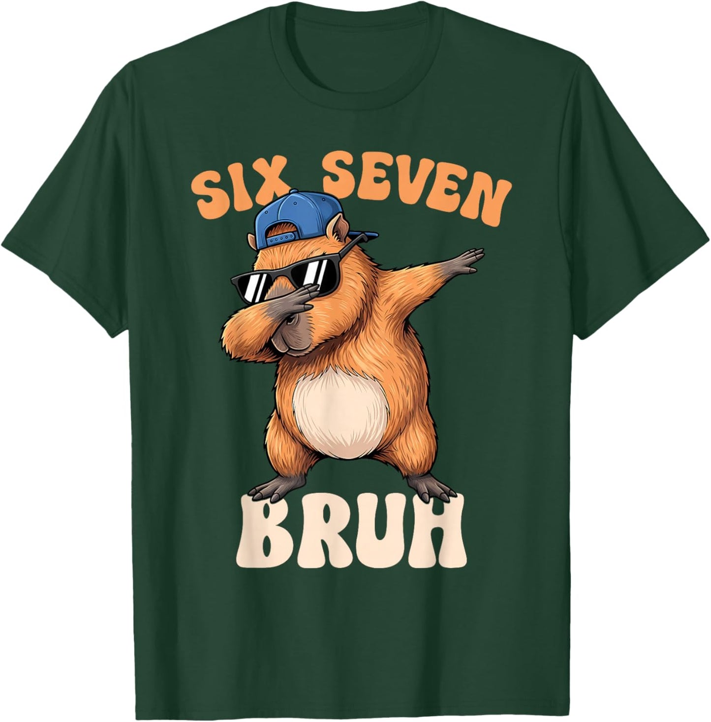 Capybara Six Seven Bruh Boys Girls Kids Capybaras 67 Meme T-Shirt - T-Shirt | Forest