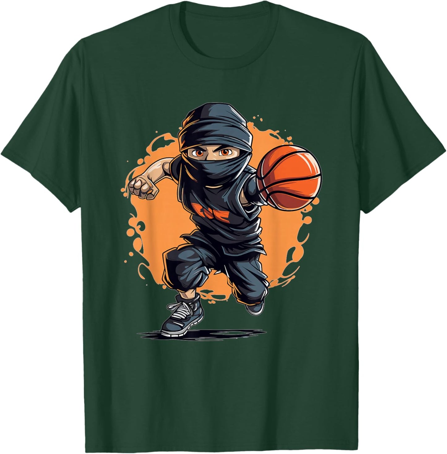 Kids Ninja Basketball T-Shirt - T-Shirt | Forest