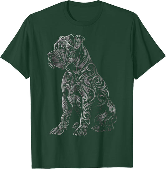 Cane Corso Dog Tribal Vintage Retro Graphic Men Women Girls Kids T-Shirt - T-Shirt | Forest