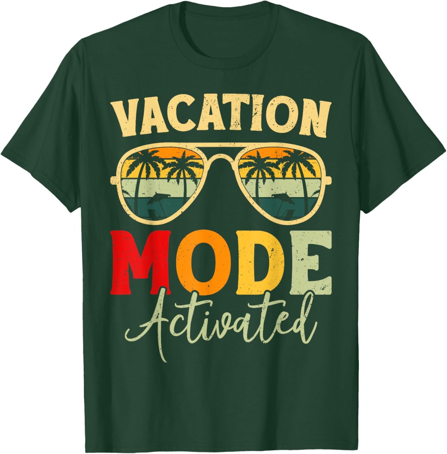 Funny Cruise Vacation Vacay Mode Activated Men Sun T-Shirt - T-Shirt | Forest