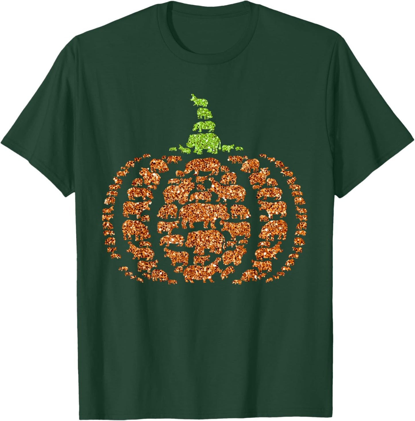 Group Hippos Pumpkin Cute Shape Halloween Thanksgiving T-Shirt - T-Shirt | Forest