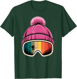 Skier Apres Ski Hat Ski Goggles Winter Sports T-Shirt - T-Shirt | Forest