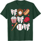 Baseball Coquette Bow Women Girls Baseball Cheer Mom Mama T-Shirt - T-Shirt | Forest