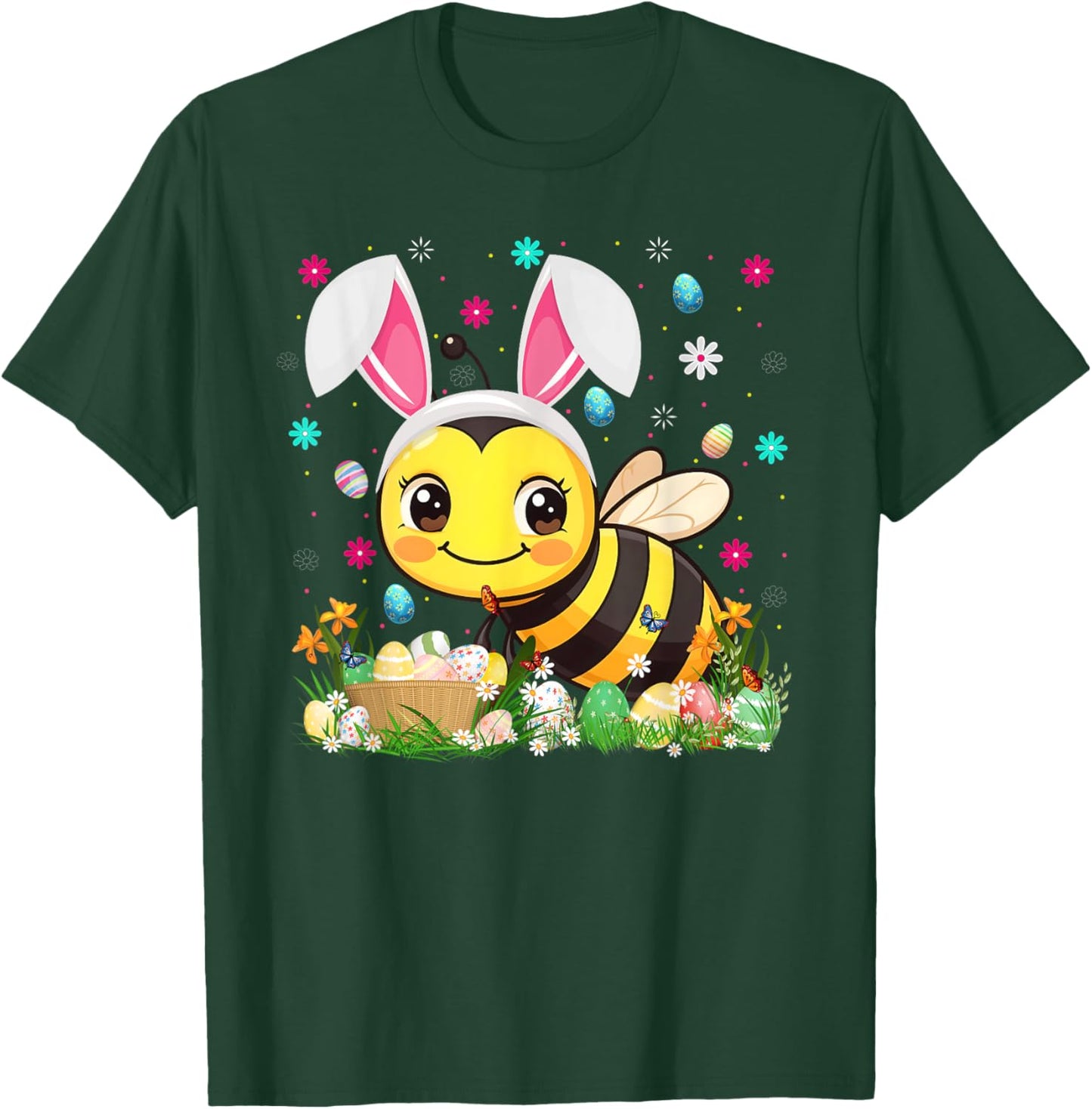 Bumble Bees Easter Egg Hunt Bunny Ear Bumble Bees Easter T-Shirt - T-Shirt | Forest
