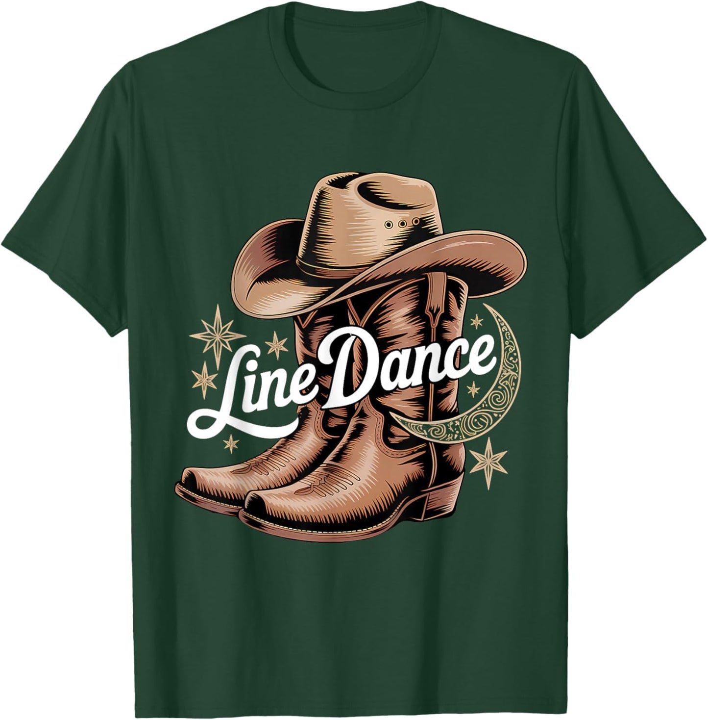Line Dance Cowboystiefel T-Shirt - T-Shirt | Forest