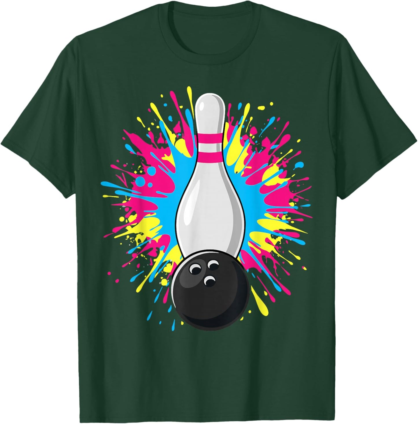 Bowling Colorsplash Ball Pin T-Shirt - T-Shirt | Forest