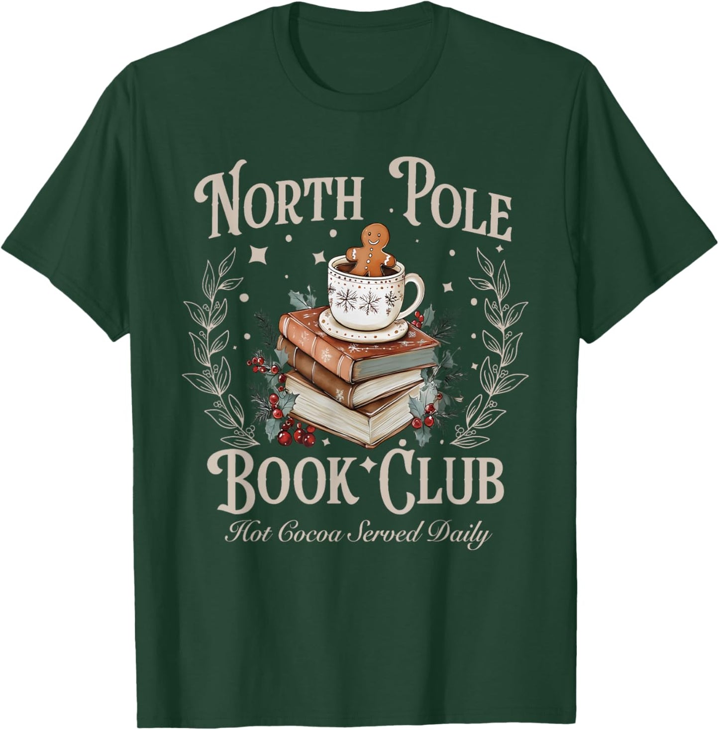 All Booked for Christmas Coquette Xmas Book Club Book Lovers T-Shirt - T-Shirt | Forest