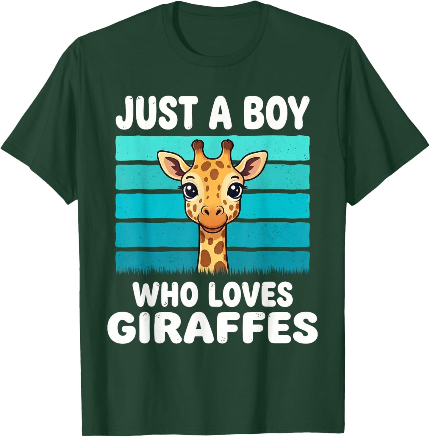 Just a Boy Who Loves Giraffes Funny Giraffe Lover Kids Boys T-Shirt - T-Shirt | Forest