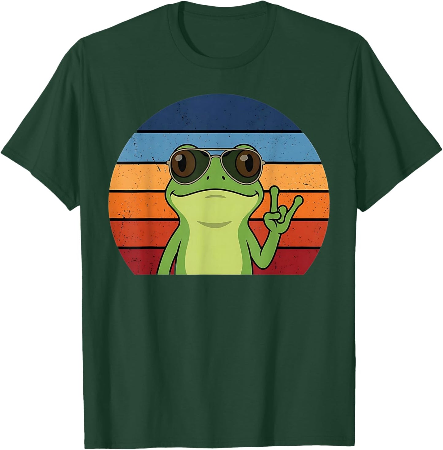 Funny Retro Vintage Frog Rock Music Animal Boys T-Shirt - T-Shirt | Forest