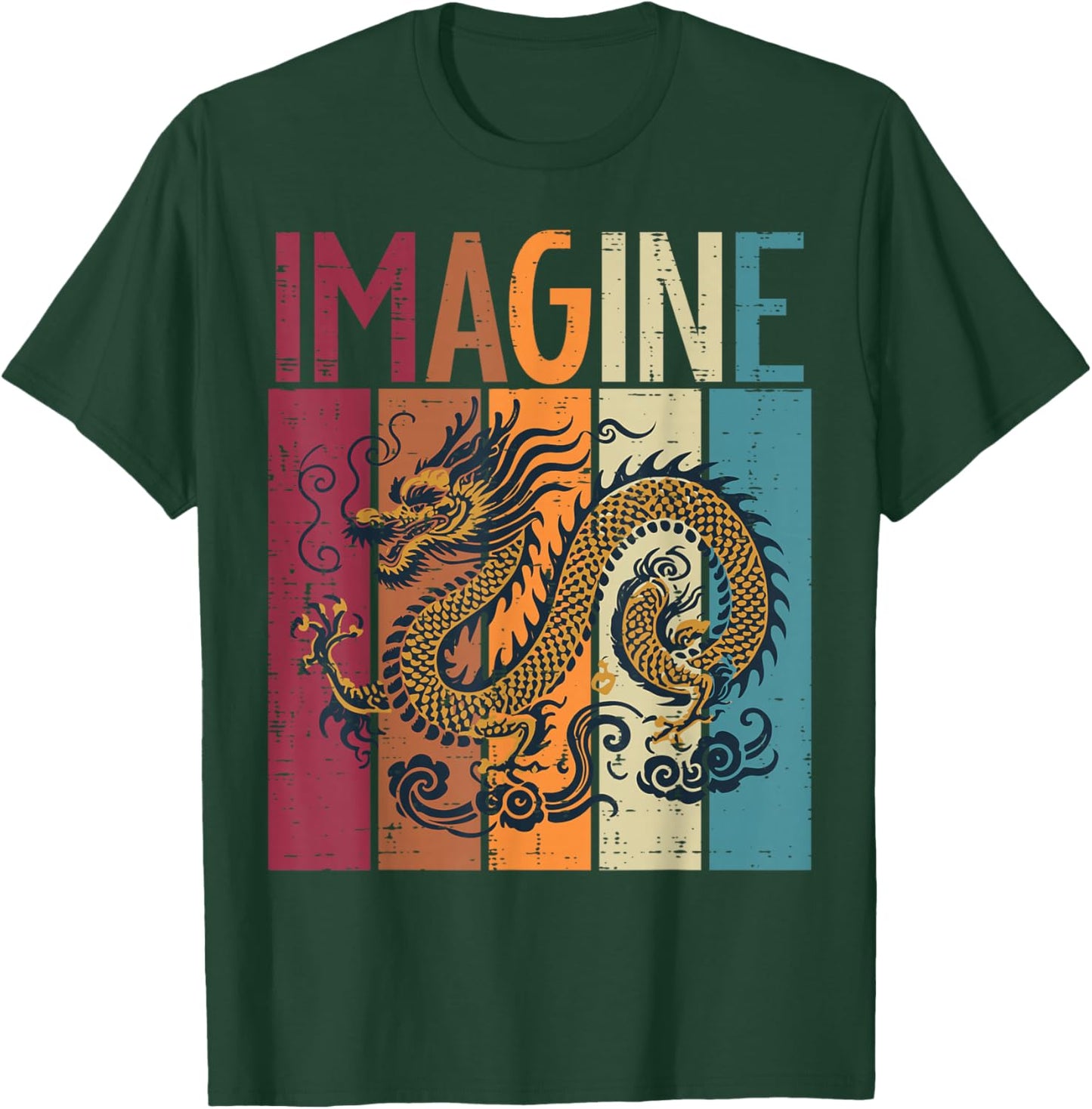 Japanese Dragon Imagine Retro Fantasy Mythical Men Women Child T-Shirt - T-Shirt | Forest