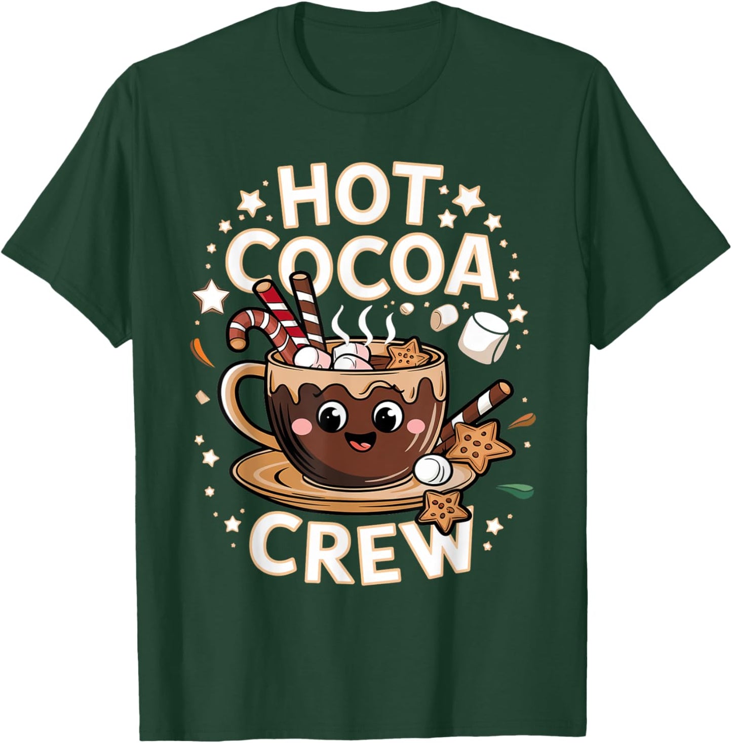 Hot Cocoa Crew Cozy Winter Holiday Team Xmas Matching T-Shirt - T-Shirt | Forest