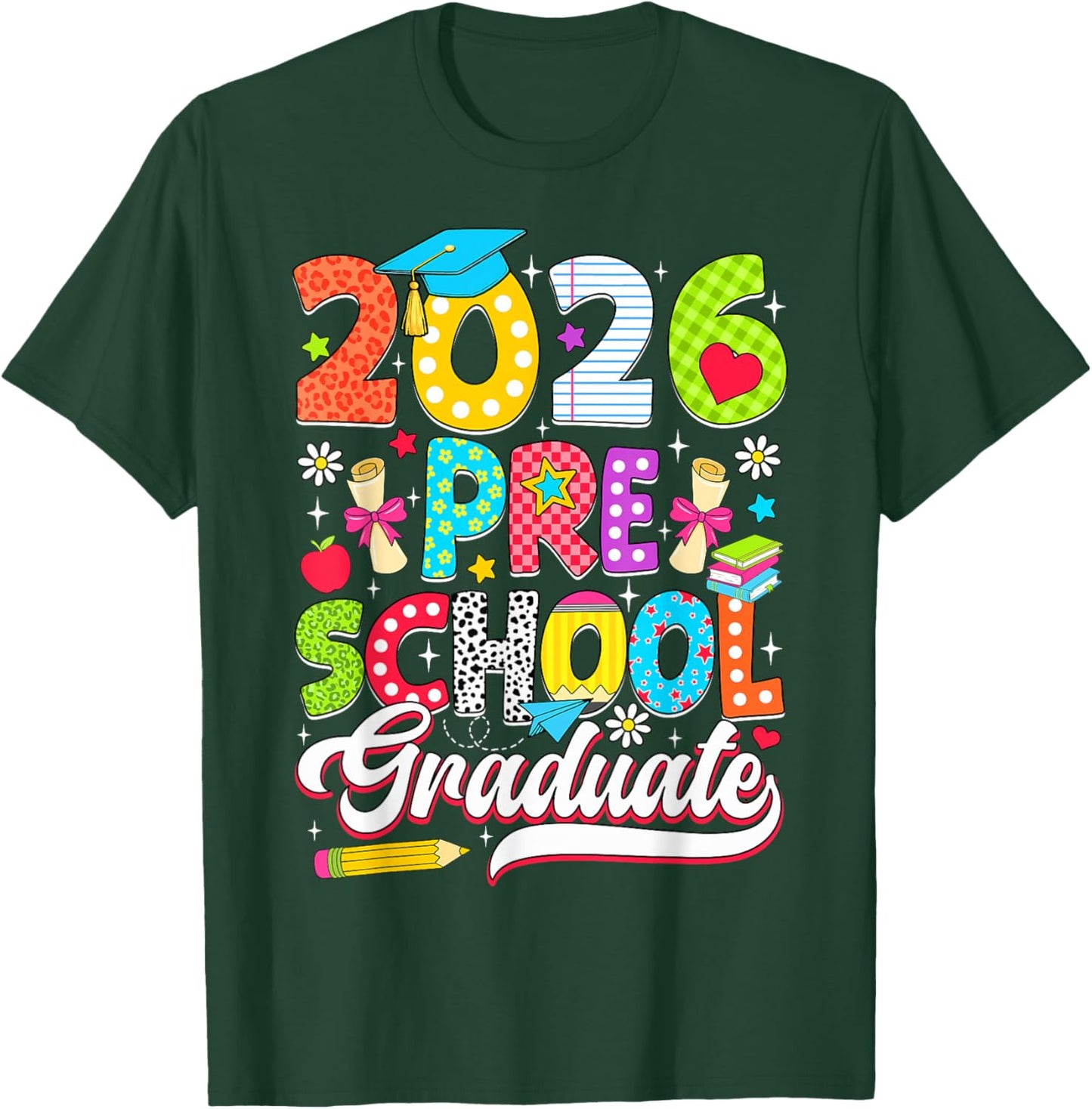 Preschool Graduate 2026 Pre-K Grad Graduation Boy Girl Kid T-Shirt - T-Shirt | Forest